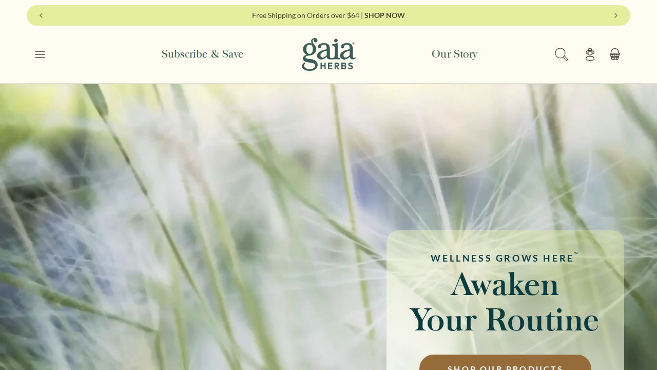 Gaia Herbs website